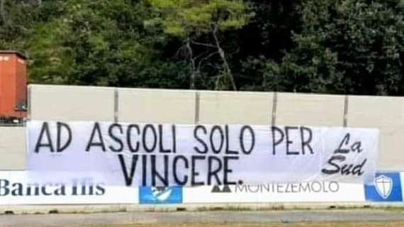 Sampdoria Striscione La Sud Ad Ascoli Solo Per Vincere