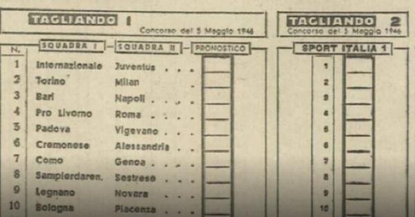 Ottant'anni fa la prima schedina, in concorso vi fu la Pro Livorno