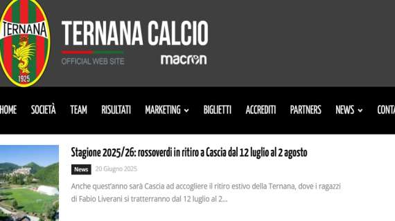 Da Terni ci correggono ma l'errore sta sul sito della Ternana