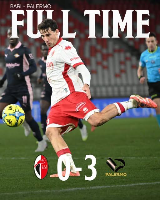 Il Palermo ritrova il successo fuori casa: al San Nicola finisce 3-0, Bari ko