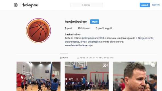 Seguiteci anche su Instagram: è nata la pagina di Basketissimo!