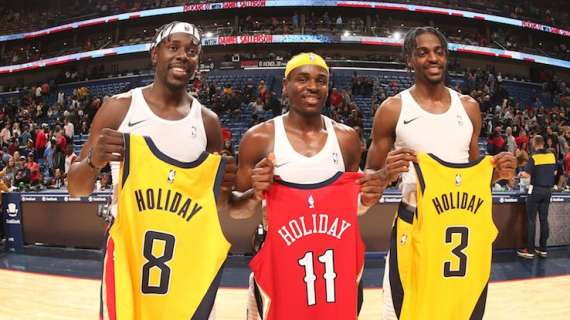 I fratelli Holiday fanno la storia: in tre durante Pelicans-Pacers