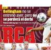PORTADA | Marca: "Bellingham no se entrenó ayer, pero no se perderá el derbi"