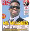 "Mil millones para Vinicius": el brasileño acapara la portada del AS