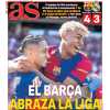"El Barça abraza la liga" titula el diario AS en su portada 