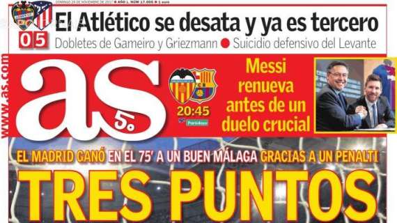 PORTADA - As destaca la sufrida victoria de los blancos: "Tres puntos sin gloria"