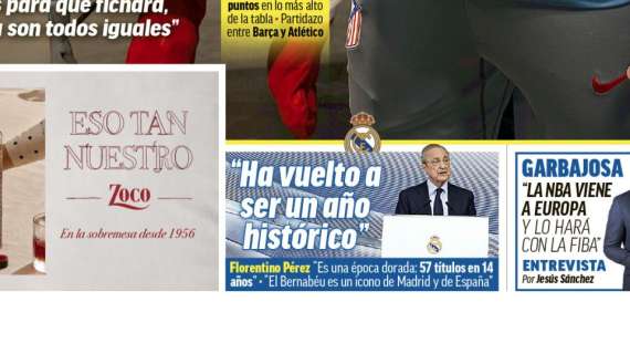 Marca destaca en portada a Florentino y sus palabras sobre el año histórico del Madrid