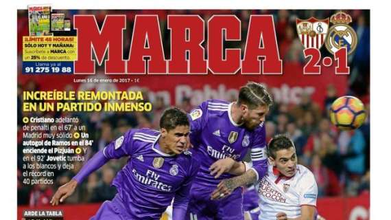 PORTADA - MARCA: "El Sevilla revoluciona la liga"