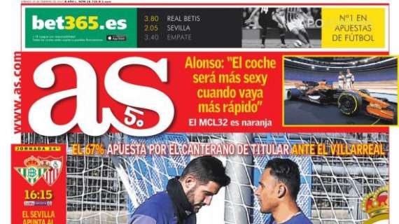 PORTADA - AS: "La afición prefiere a Casilla"