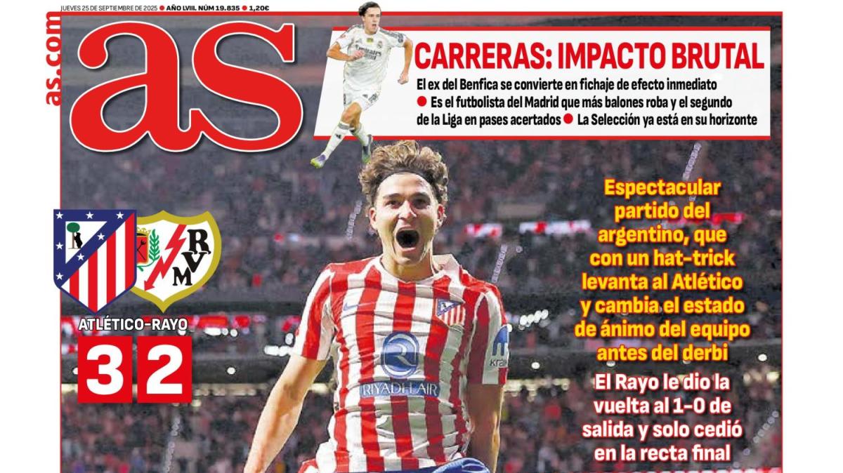 El aviso en el Real Madrid, en la portada del diario AS