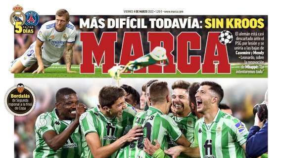 PORTADA | Marca: "Más difícil todavía: sin Kroos"