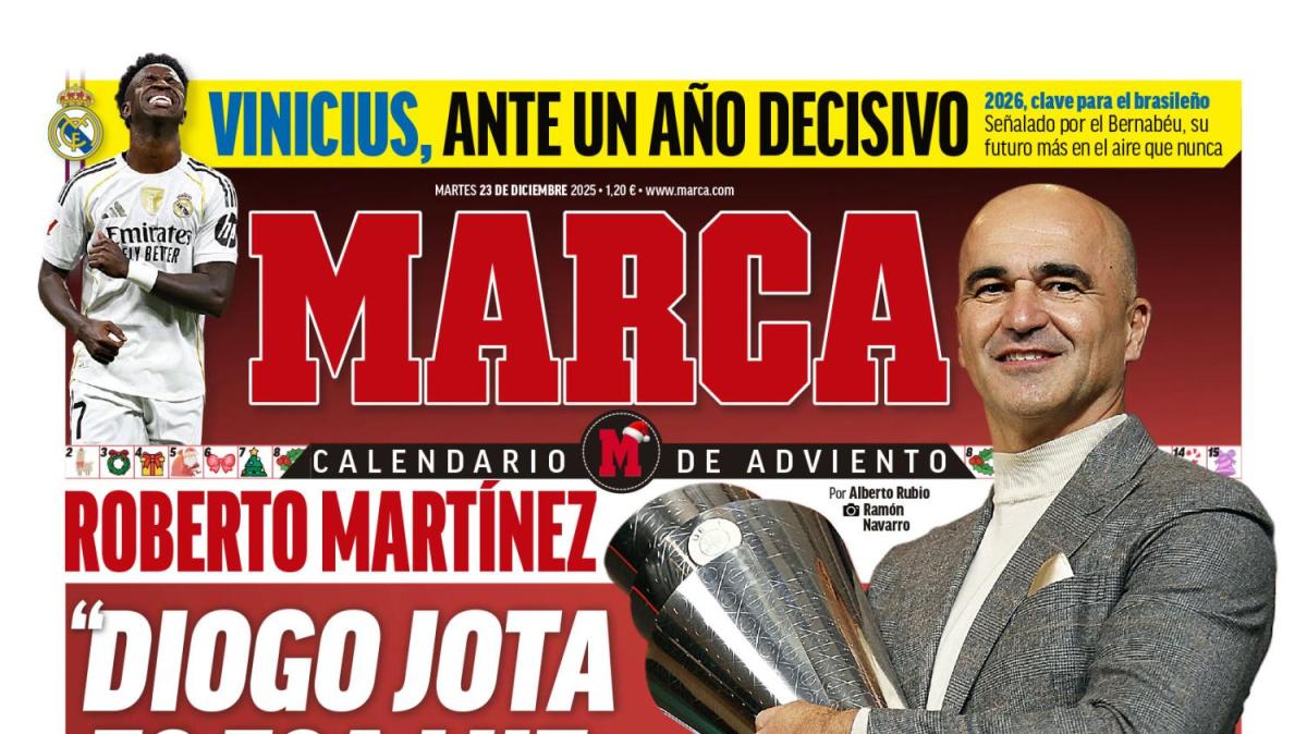 "Vinicius, ante un año decisivo", destaca Marca en su portada