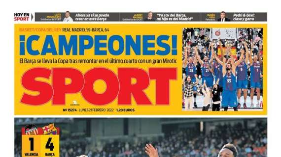 PORTADA | Sport: "El Barça ya vuela"