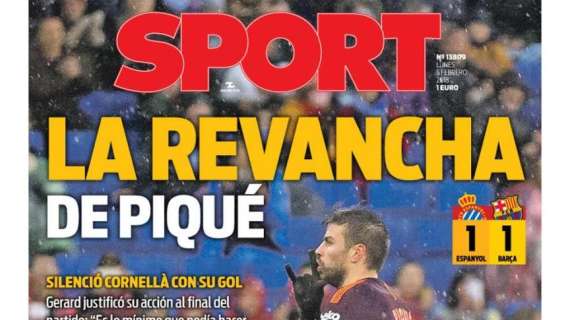 PORTADA - Sport lo tiene claro: "La revancha de Piqué"