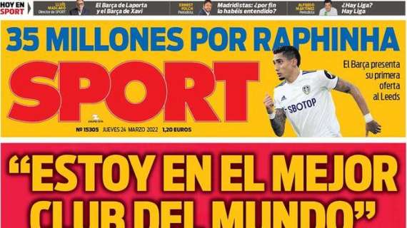 PORTADA | Sport, Eric García: "Estoy en el mejor club del mundo"