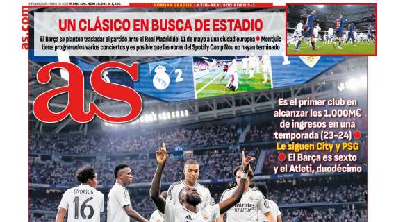 AS destaca en portada la victoria del Real Madrid en la "liga de oro"