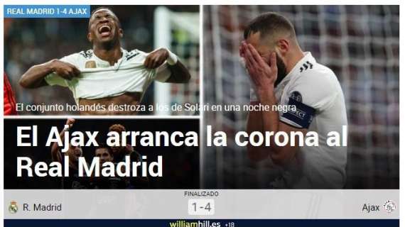 Marca, tajante: "El Ajax arranca la corona al Real Madrid"