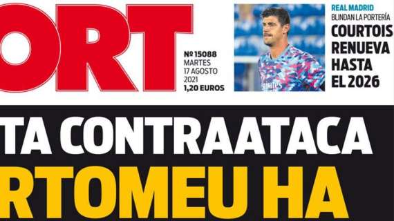 PORTADA | Sport: "Courtois renueva hasta el 2026"