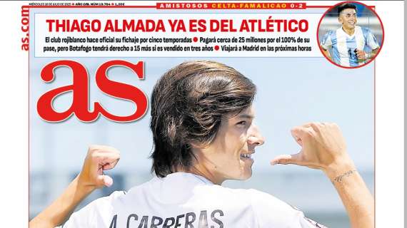 "La temporada será brillante": Carreras, en la portada de AS