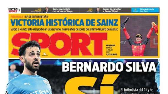 PORTADA | Sport: "Bernardo Silva, 'sí' al Barça"