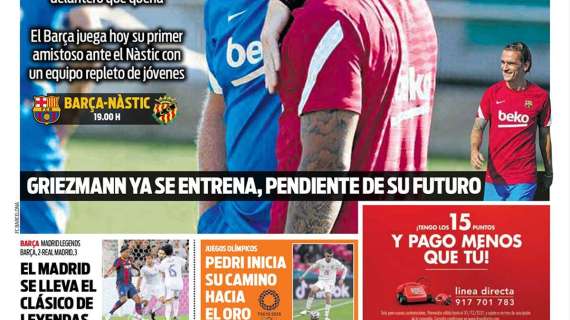 PORTADA | Sport: "El Madrid se lleva el clásico de leyendas"