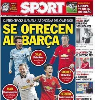 Portada SPORT: Se ofrecen al Barça