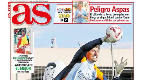 Thibaut Courtois, protagonista en la portada de AS: "Vuelve el muro"