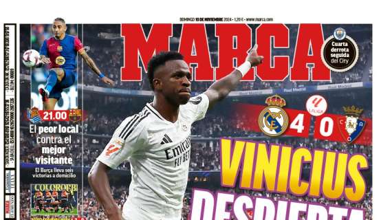 La portada de Marca tras la victoria ante Osasuna: "Vinicius despierta al Madrid"