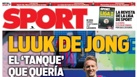 PORTADA | Sport: "Luuk de Jong, el 'tanque' que quería Koeman"