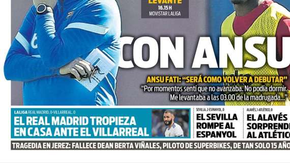 PORTADA | Sport: "El Real Madrid tropieza en casa ante el Villarreal"