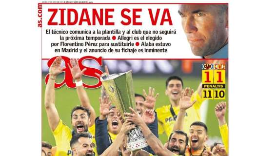 PORTADA | As: "Zidane se va; Allegri es el elegido por Florentino"