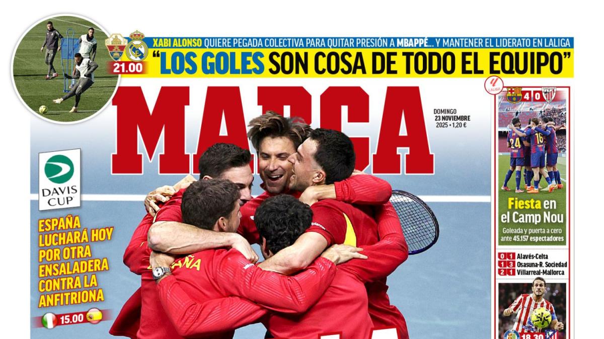 "Los goles son cosa de todo el equipo", destaca el Marca en su portada