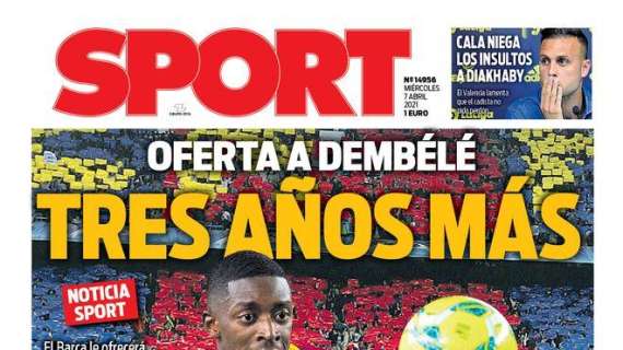 PORTADA - Sport: "Vinícius da medio pase al Madrid con un doblete"
