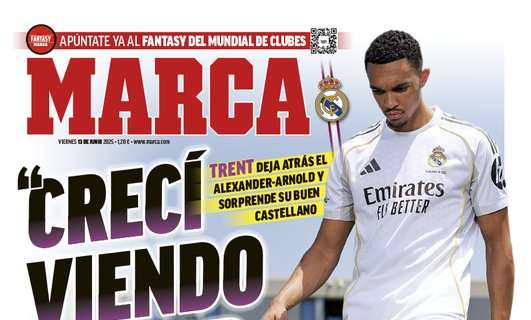 La primera plana de Marca destaca la presentación de Alexander-Arnold