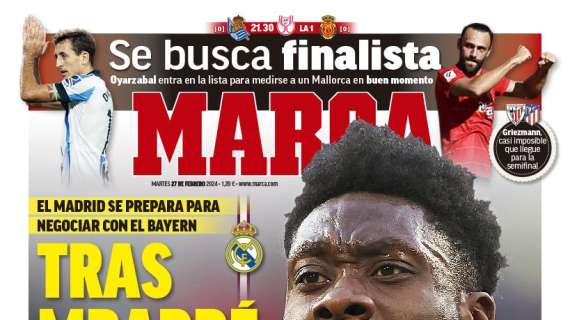 PORTADA | Marca: "Tras Mbappé, a por Davies"