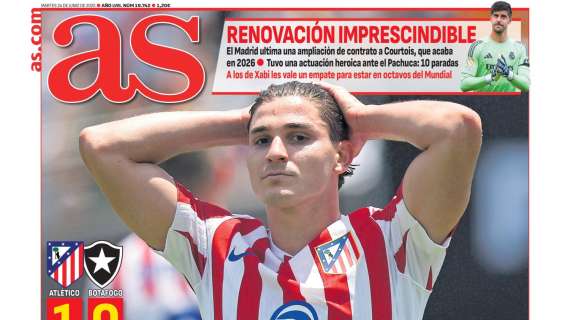 AS abre en su portada con Courtois: "Renovación imprescindible"