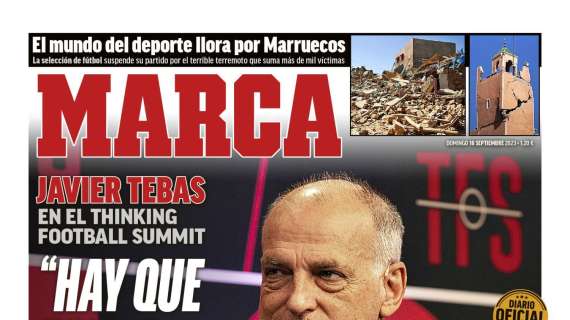 PORTADA | Marca, Tebas: "Hay que tomar decisiones incómodas en el fútbol español"