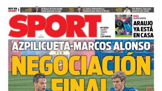 PORTADA | Sport: "Negociación final por Azpilicueta y Marcos Alonso"