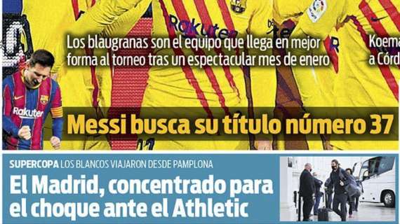 PORTADA - Sport: "El Madrid, concentrado para el choque ante el Athletic"