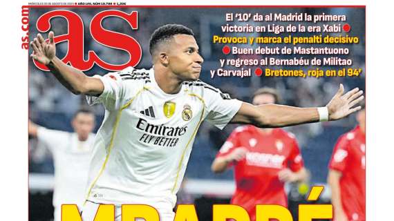 "Mbappé ya manda" señala el diario AS en portada 