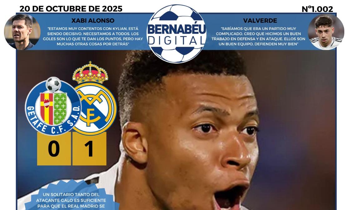 La victoria del Real Madrid en el Coliseum, en la portada BD
