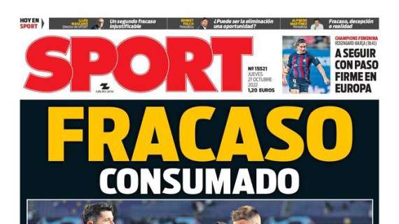 PORTADA | Sport: "Fracaso consumado"