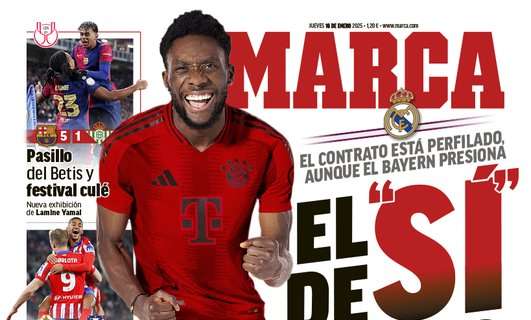 Marca destaca en primera plana el fichaje de Davies por el Real Madrid