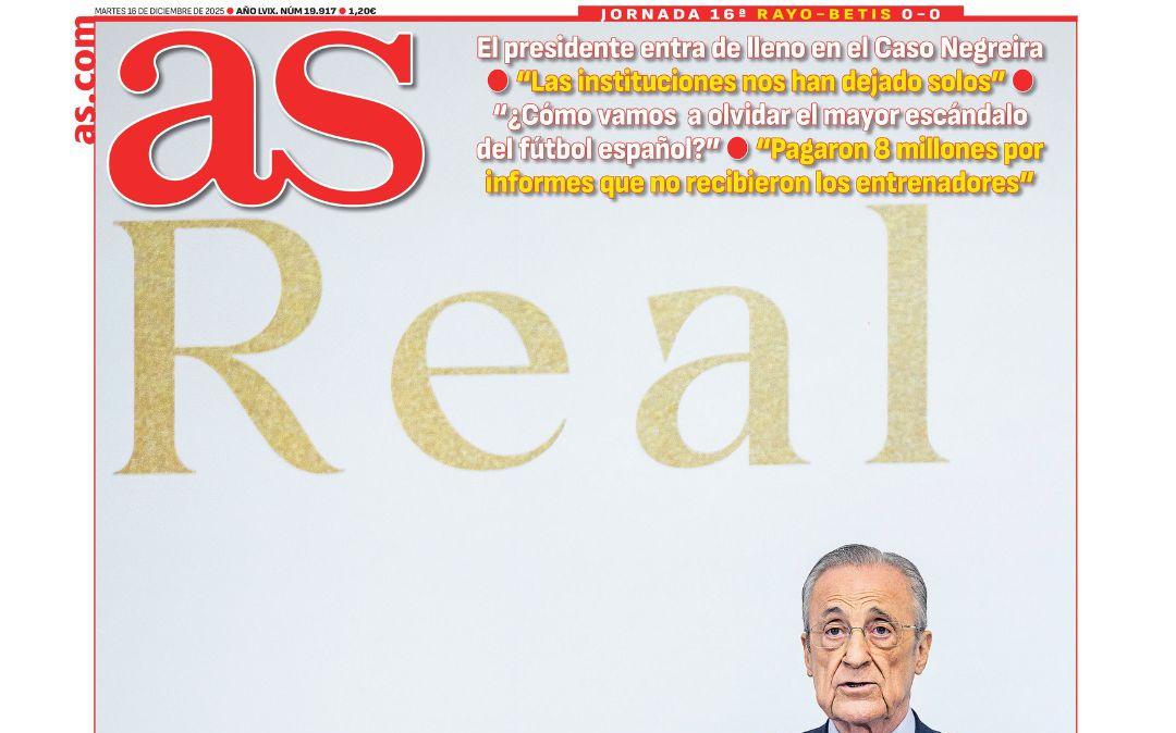 AS saca en primera plana el discurso bomba de Florentino Pérez