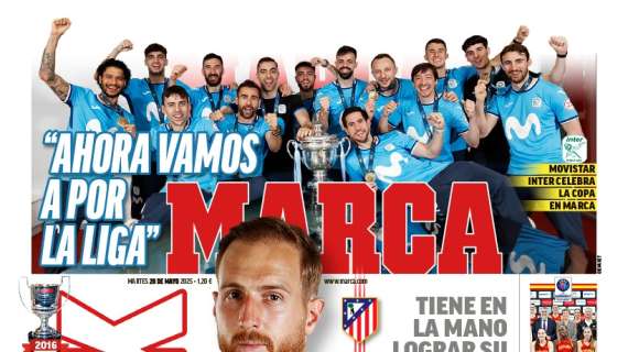 "A un paso de la leyenda": Oblak, en la portada de Marca