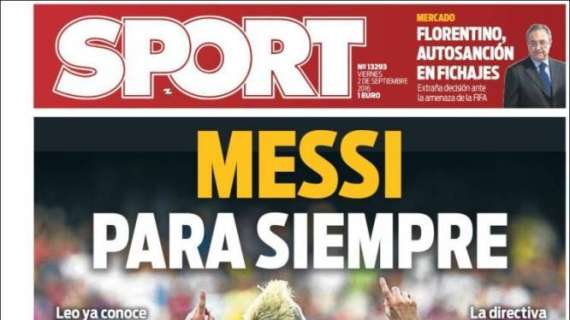 Portada Sport: Florentino, autosanción en fichajes