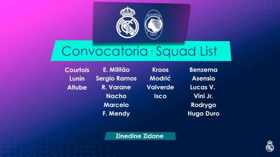 CONVOCATORIA - El Real Madrid recibe al Atalanta con Marcelo y sin Hazard