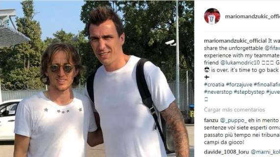 Mandzukic acaba sus vacaciones con Modric: "Hora de volver a nuestros equipos"