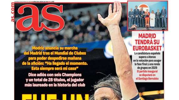 "Fue un placer, Luka" señala el diario AS en su portada