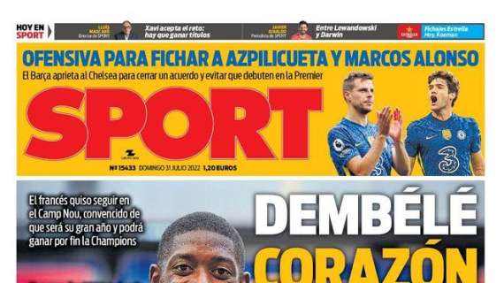 PORTADA | Sport: "Dembélé, corazón blaugrana"